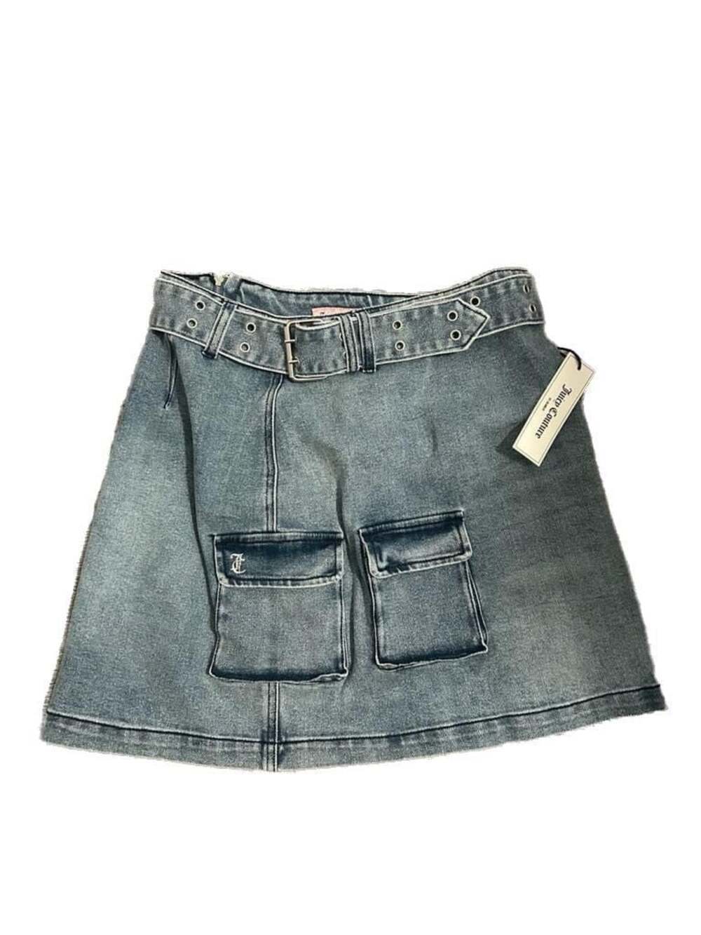 Juicy Couture Belted Denim Cargo Mini Skirt - Picture 1 of 5